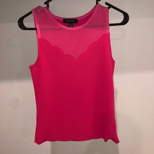 New Look hot pink top with sheer neckline